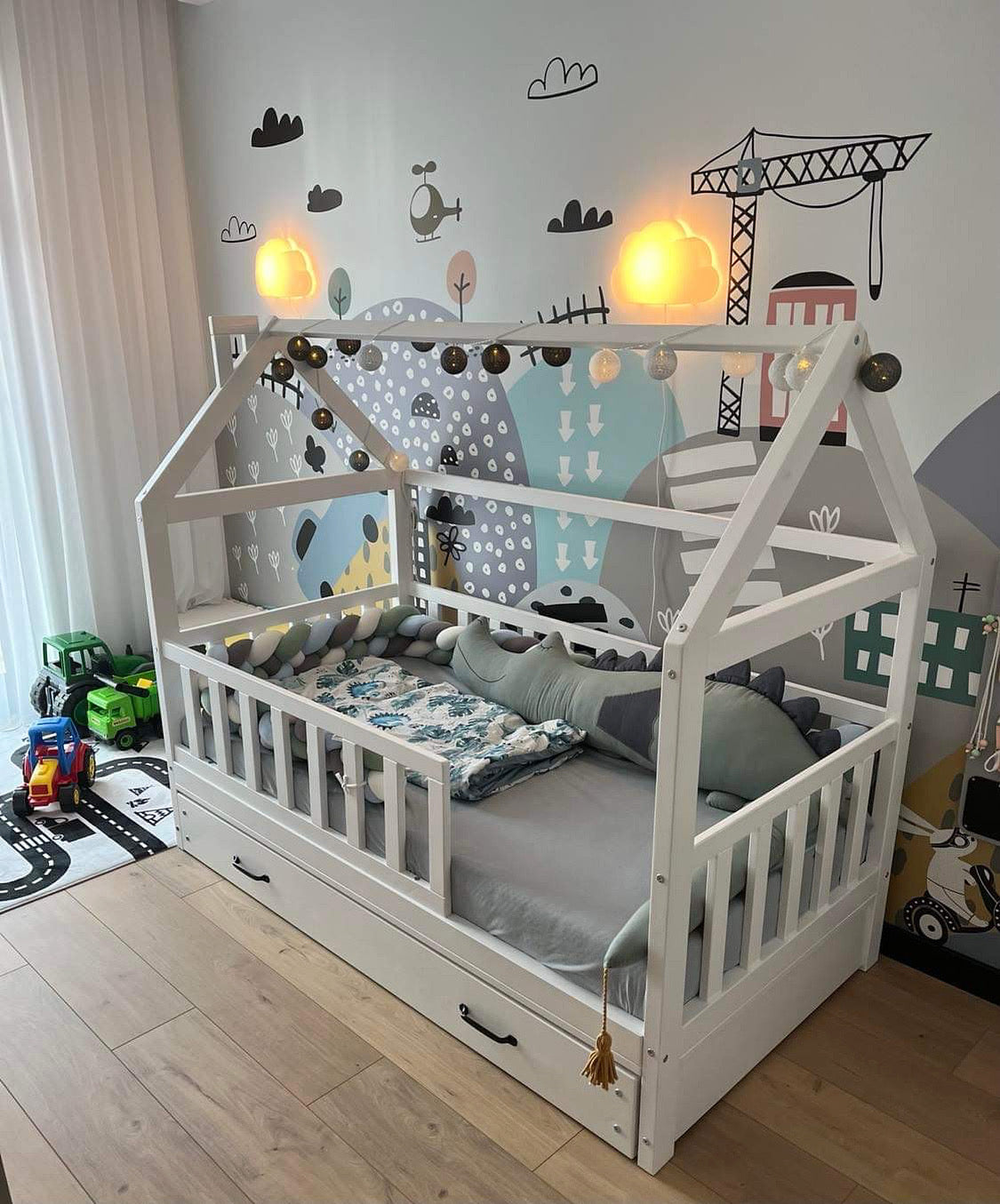Łóżko domek z szufladą białe lub kolor