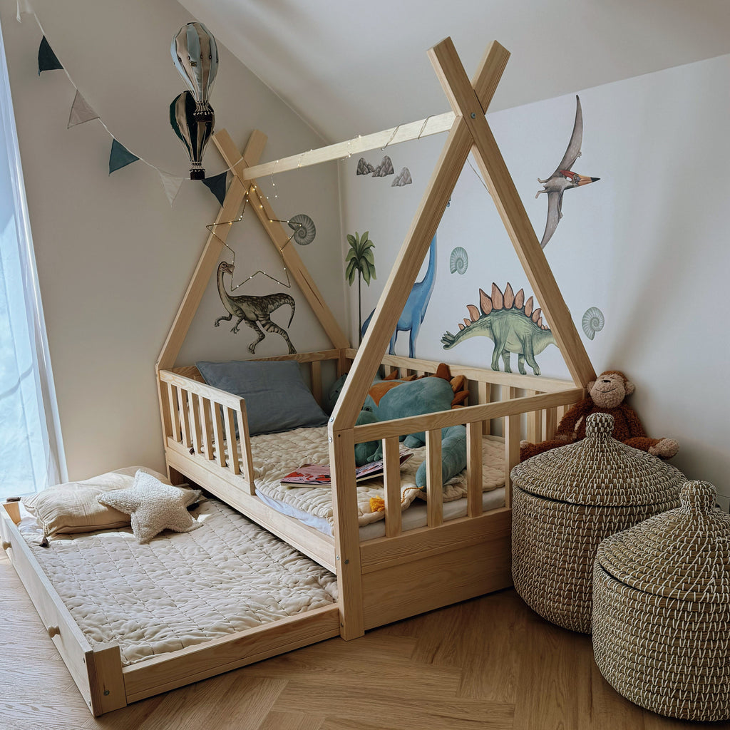 Łóżko tipi naturalne z dodatkowym spaniem