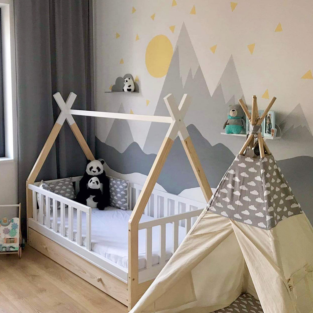 Łóżko tipi z szufladą białe lub kolor