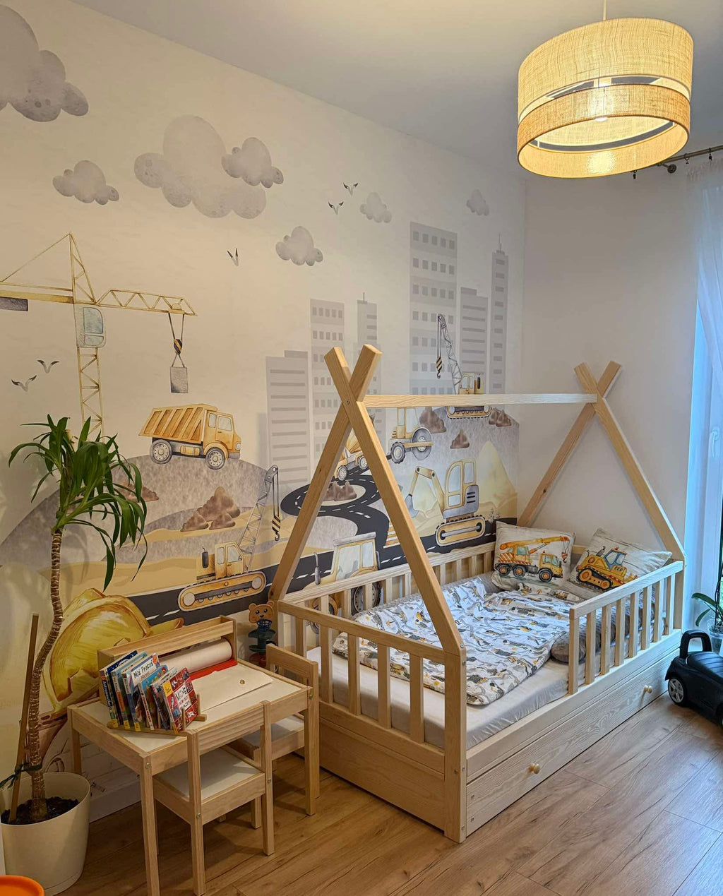 Łóżko tipi naturalne z szufladą